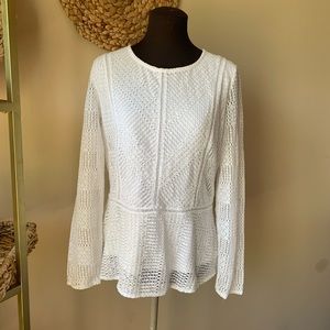 White Banana Republic knit blouse
